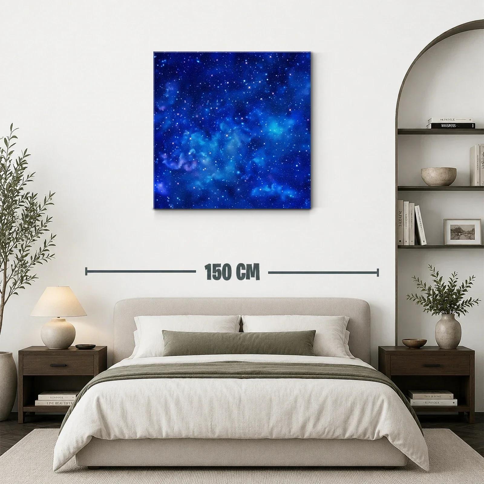 Cuadro cosmos estrellado con vibrantes tonos azules — miniatura 3