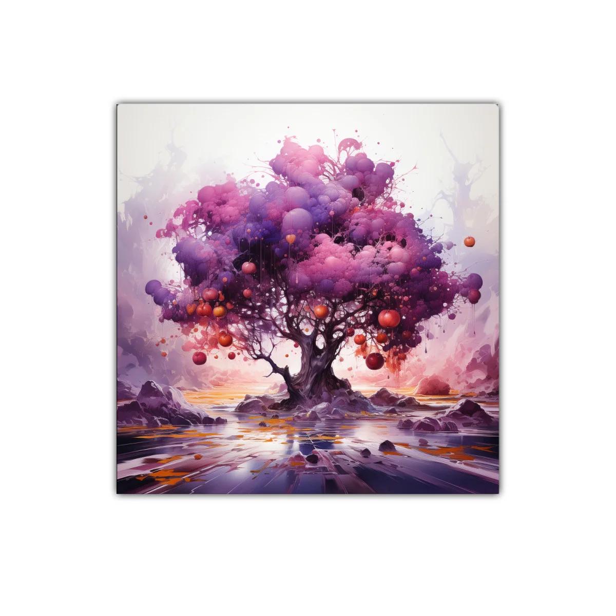 Árbol mágico en tonos morados con frutos naranjas vibrantes — imagen principal