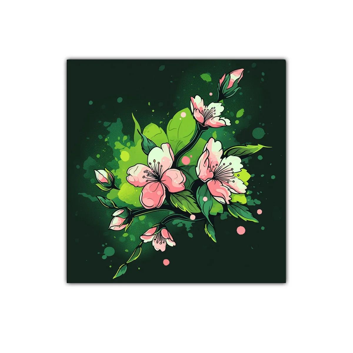 Cuadro decorativo con ramo de flores delicadas y vibrantes