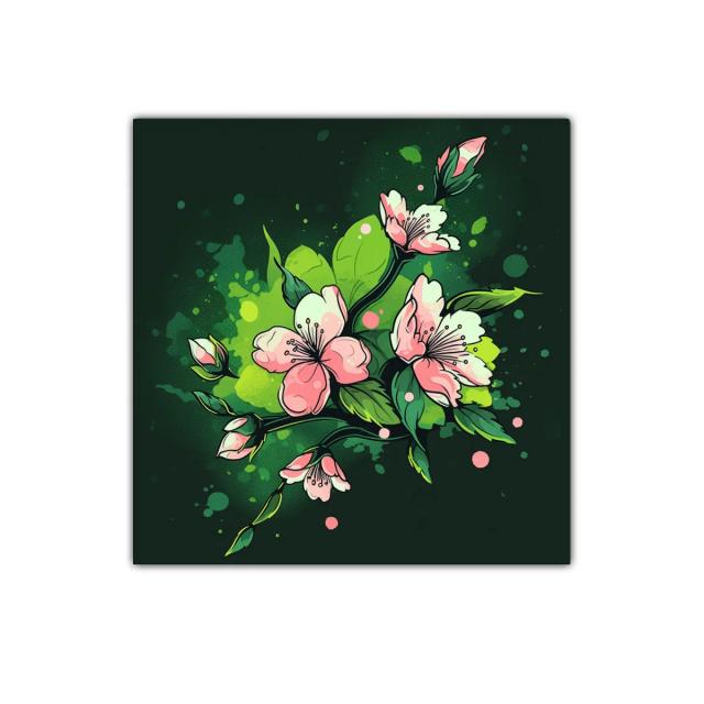 Cuadro decorativo con ramo de flores delicadas y vibrantes