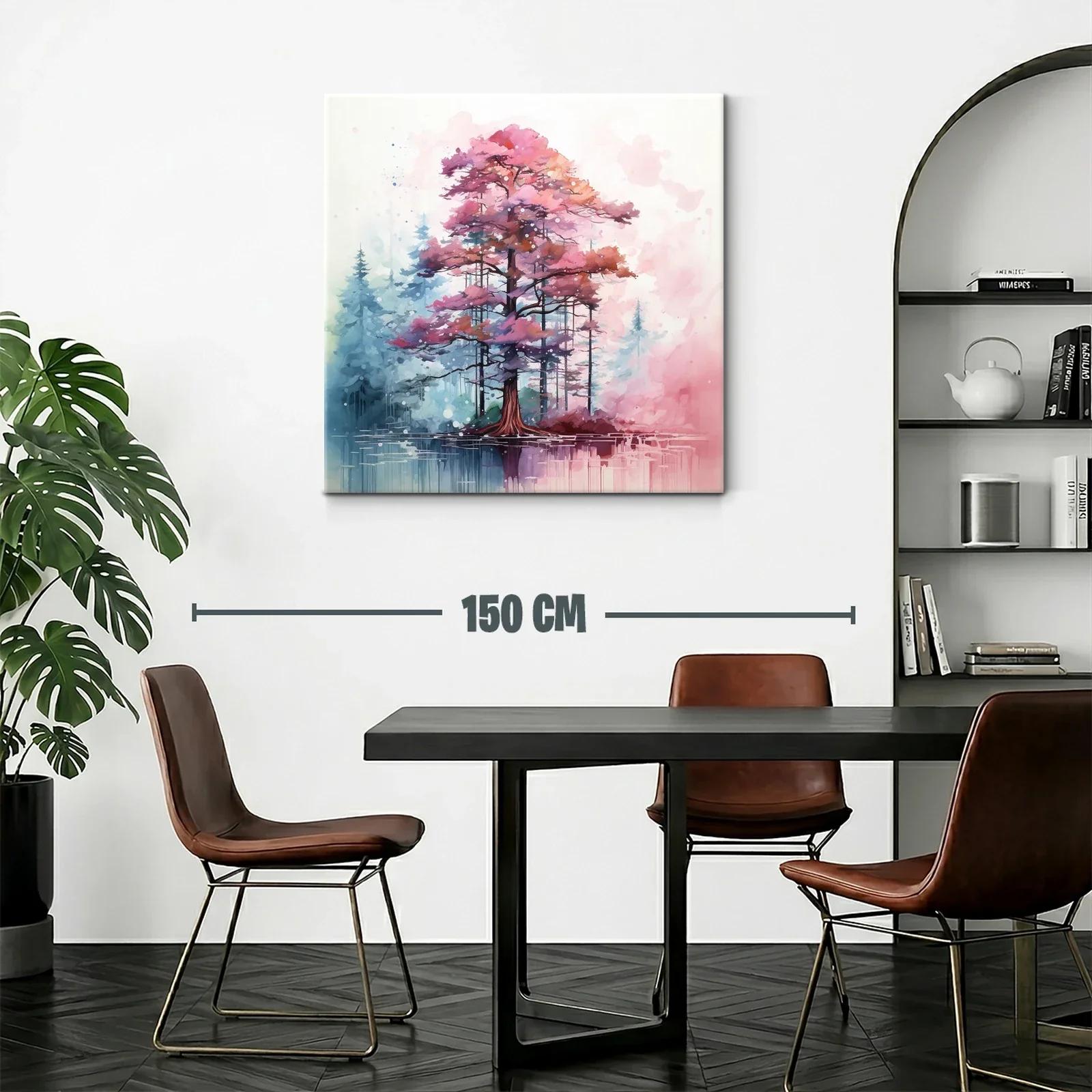 Árbol en tonos rosas y azules con reflejo en agua — miniatura 2