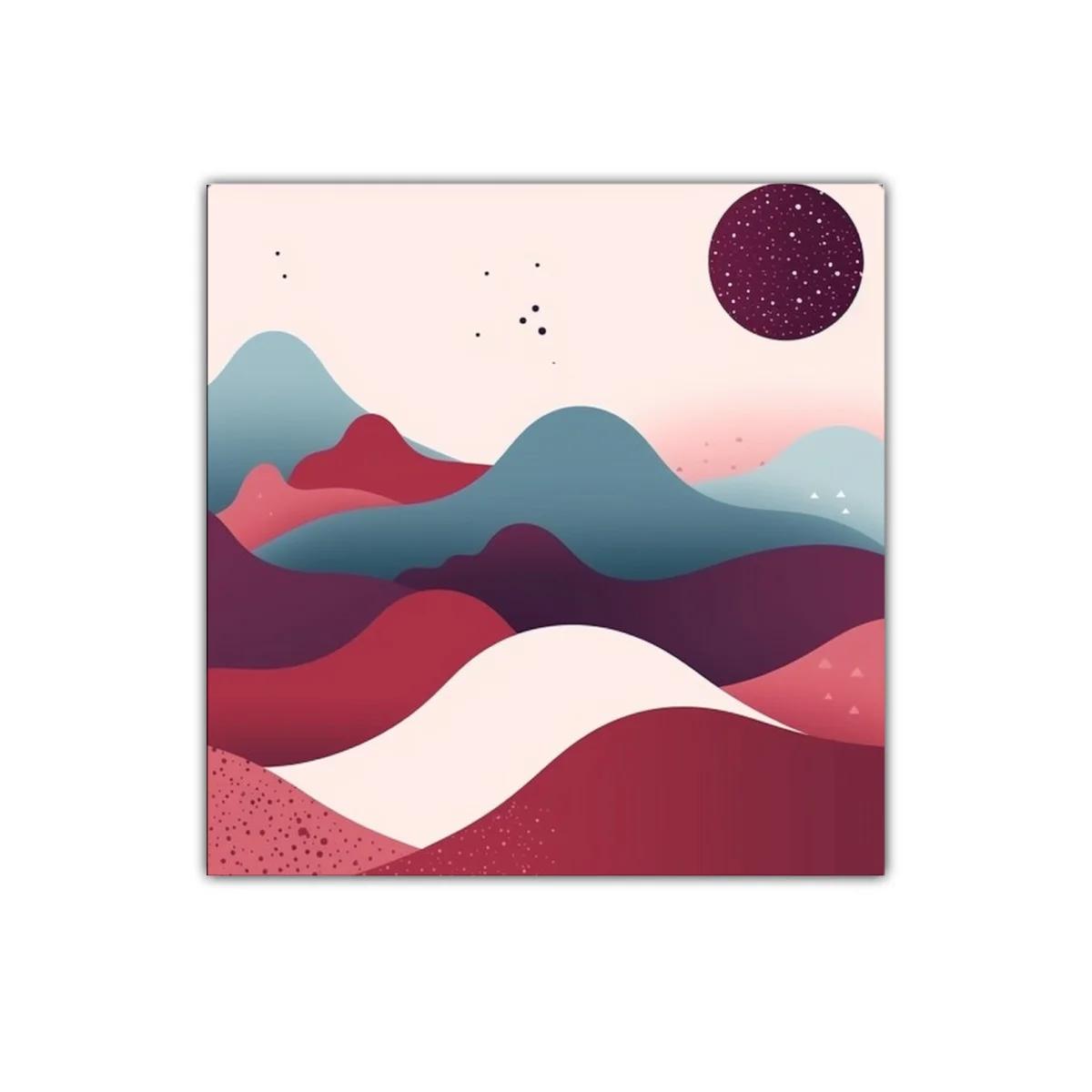 Paisaje abstracto en tonos cálidos y fríos con esfera estrellada — imagen principal