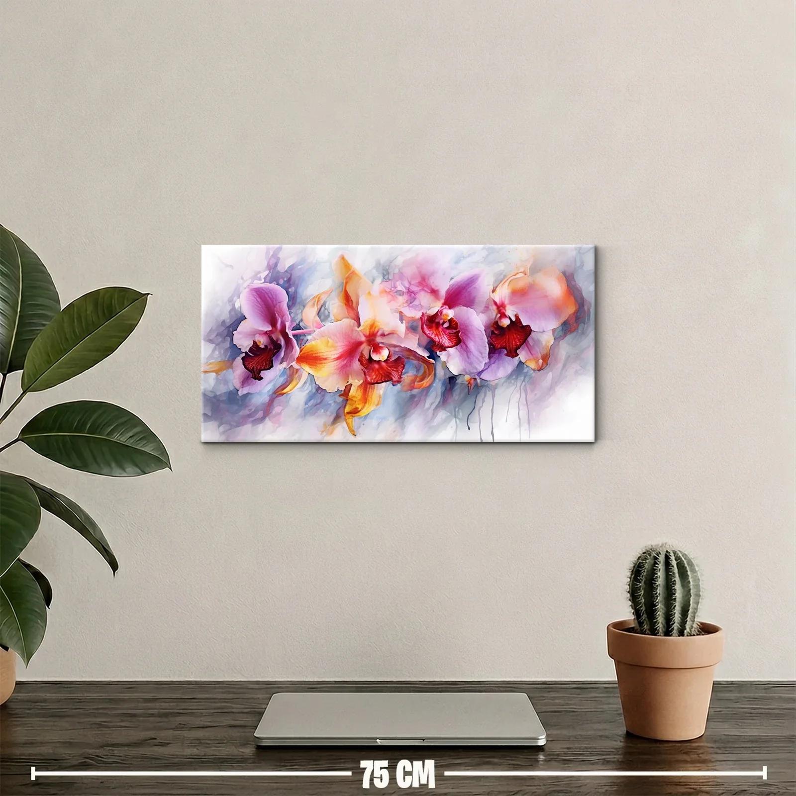 Cuadro orquídeas rosadas en franja horizontal — miniatura 2