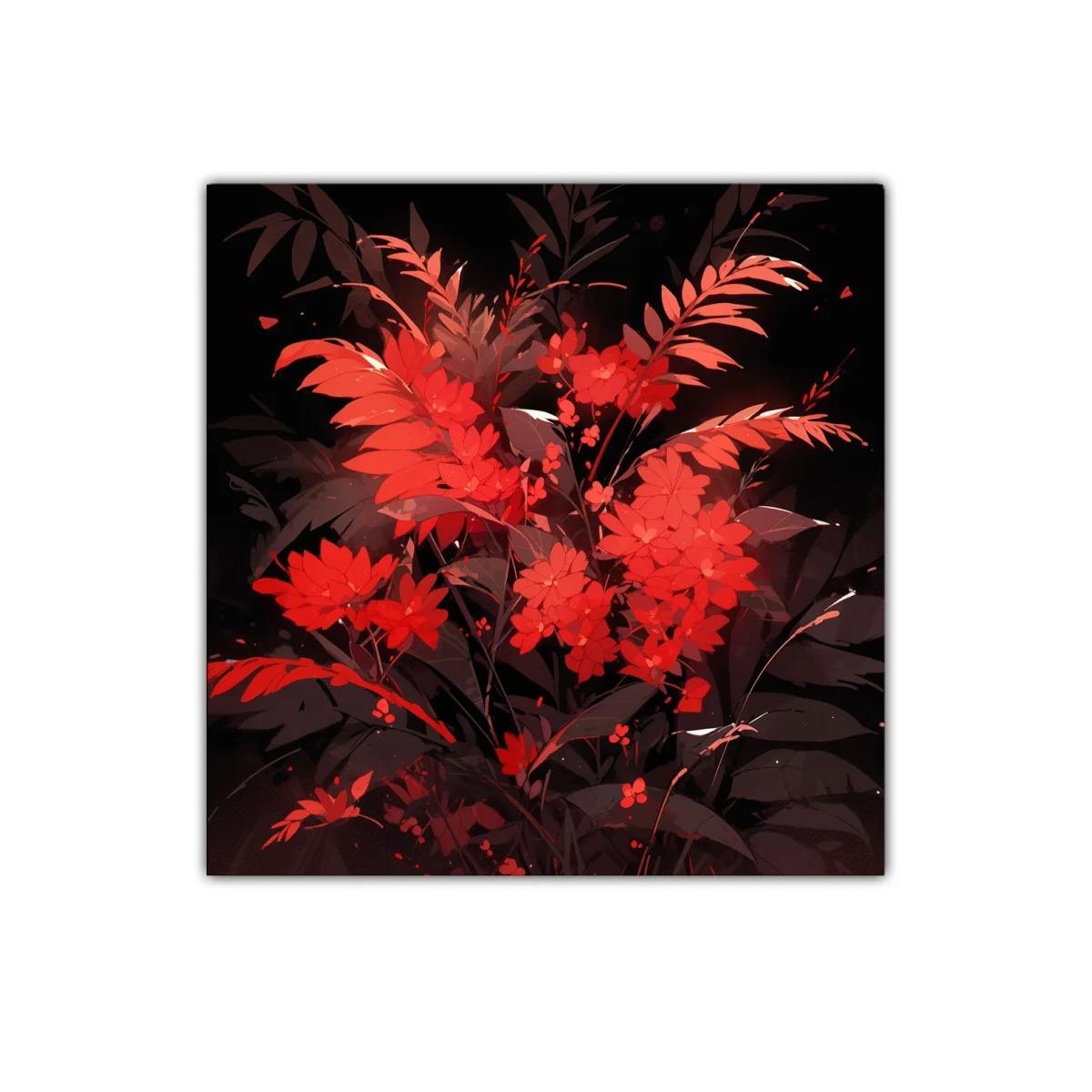 Ramo vibrante con flores rojas sobre fondo oscuro — imagen principal