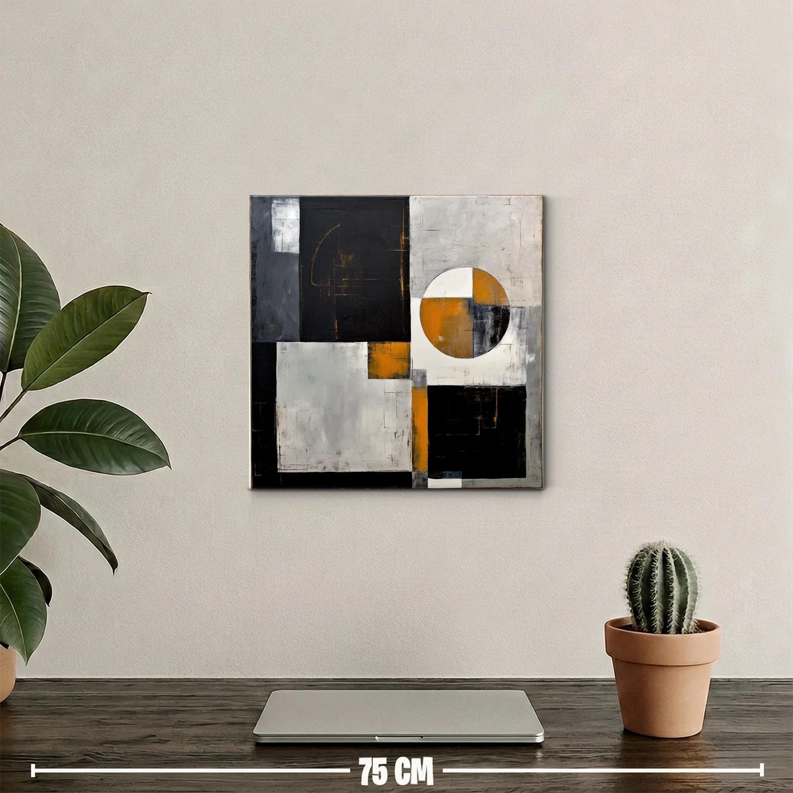 Composición geométrica con tonos negros y ocre — miniatura 2