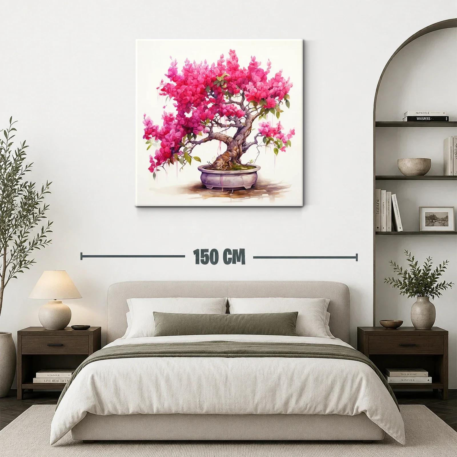 Bonsái con flores vibrantes en tonos rosas y verdes — miniatura 3