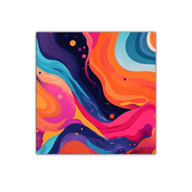 Cuadro abstracto con vibrantes colores y formas fluidas