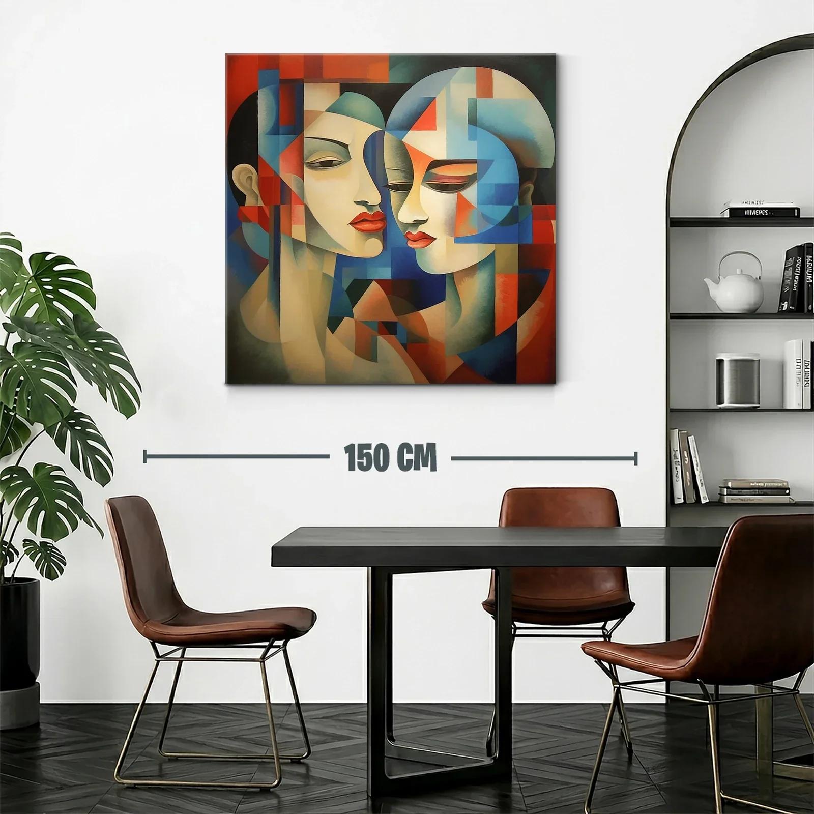 Retratos abstractos en tonos cálidos y fríos vibrantes — miniatura 2