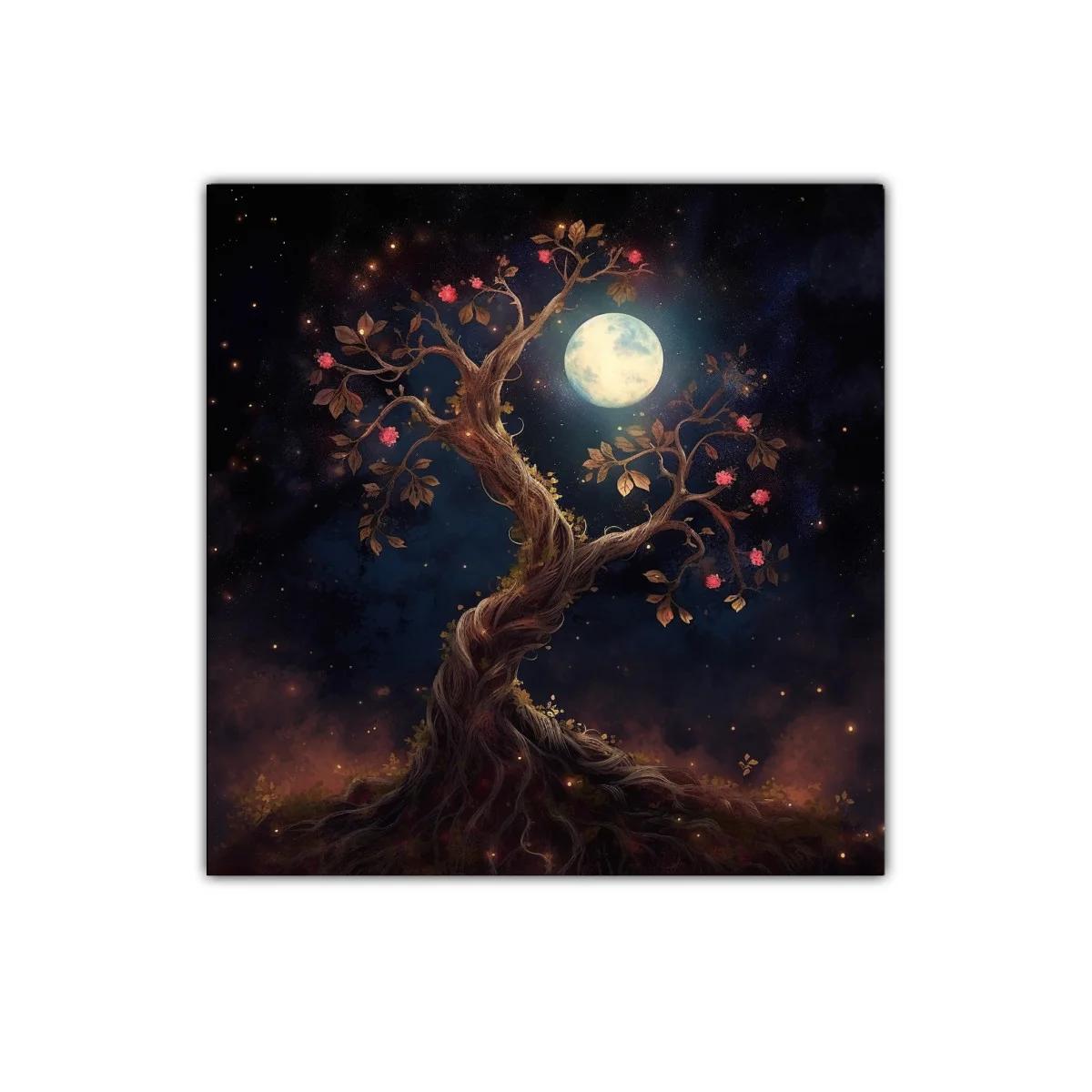 Árbol encantado bajo la luz de la luna llena — imagen principal