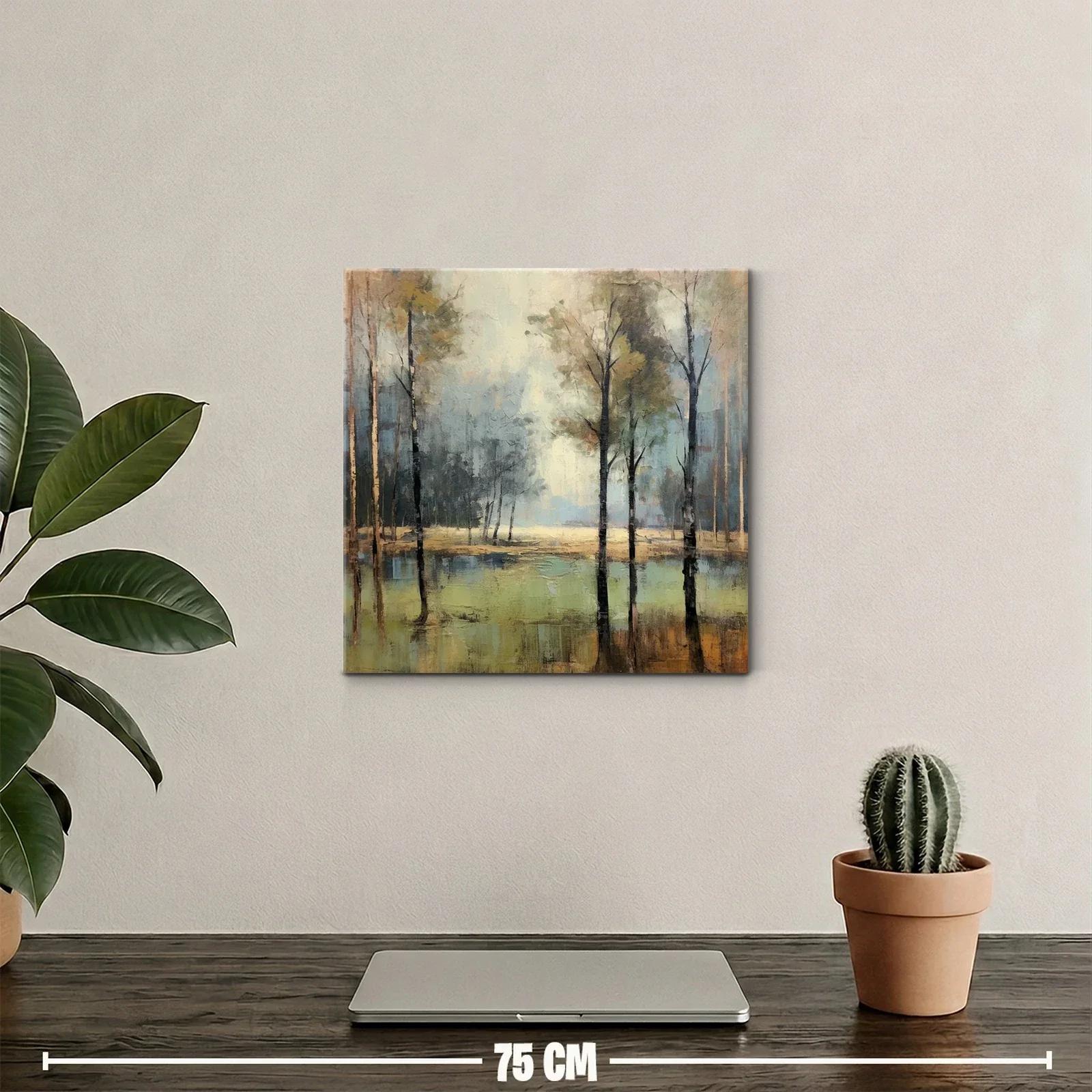 Paisaje sereno con árboles reflejados en el agua — miniatura 2