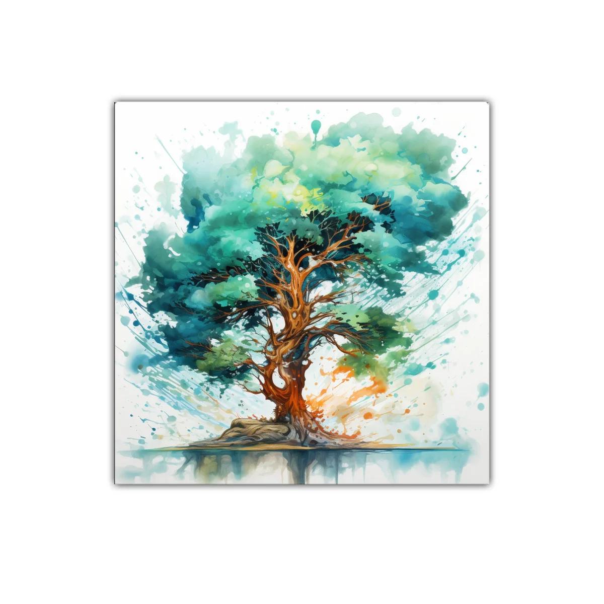 Árbol vibrante con explosión de colores acuarelados — imagen principal