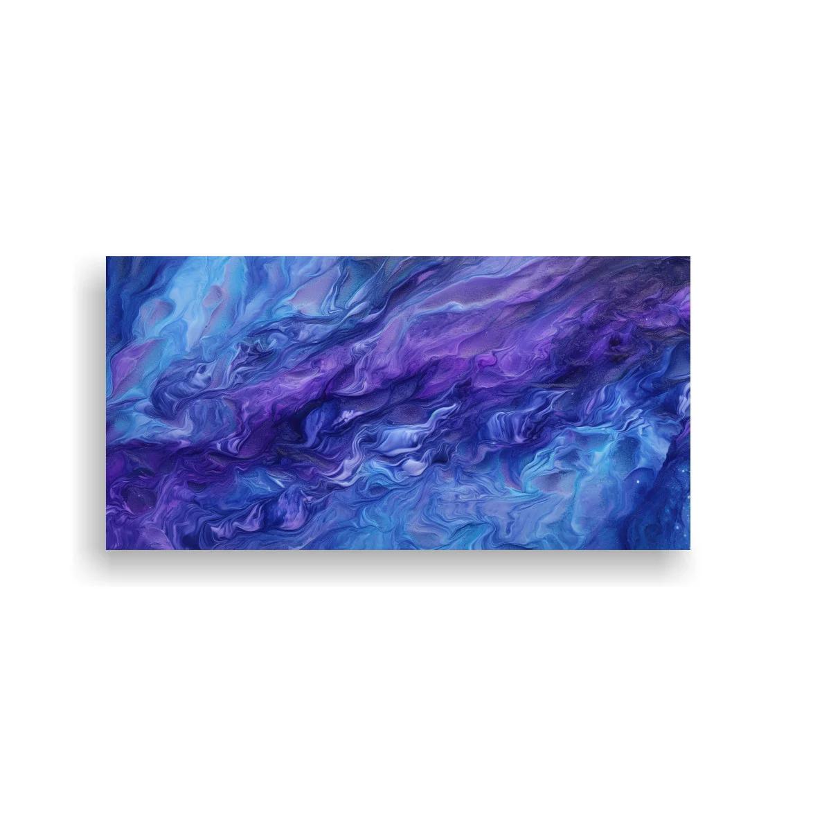 Cuadro remolinos azules y violetas con vetas onduladas