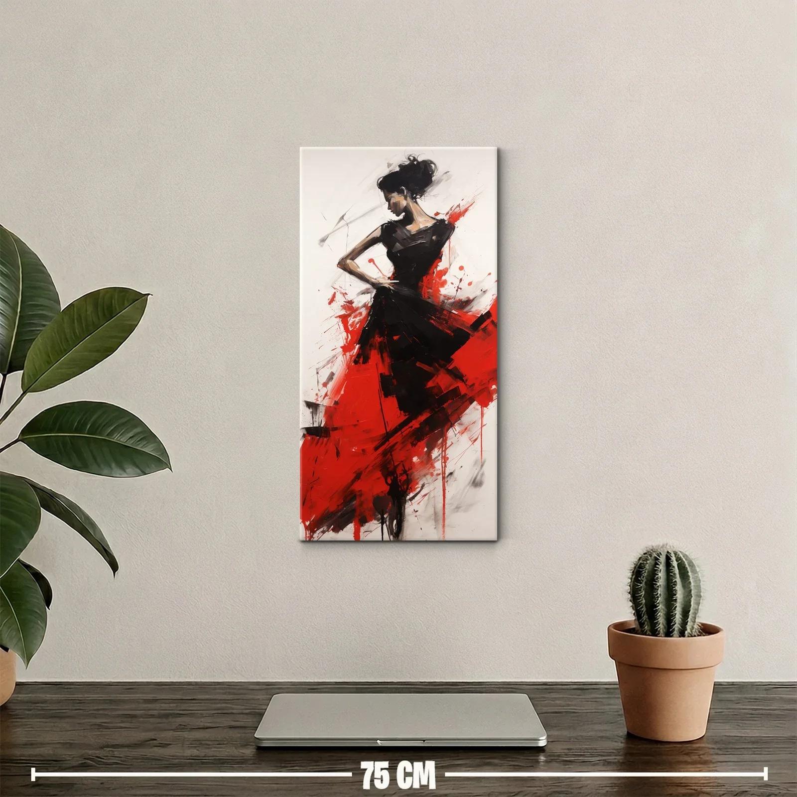 Cuadro bailarina con vestido rojo y negro — miniatura 2