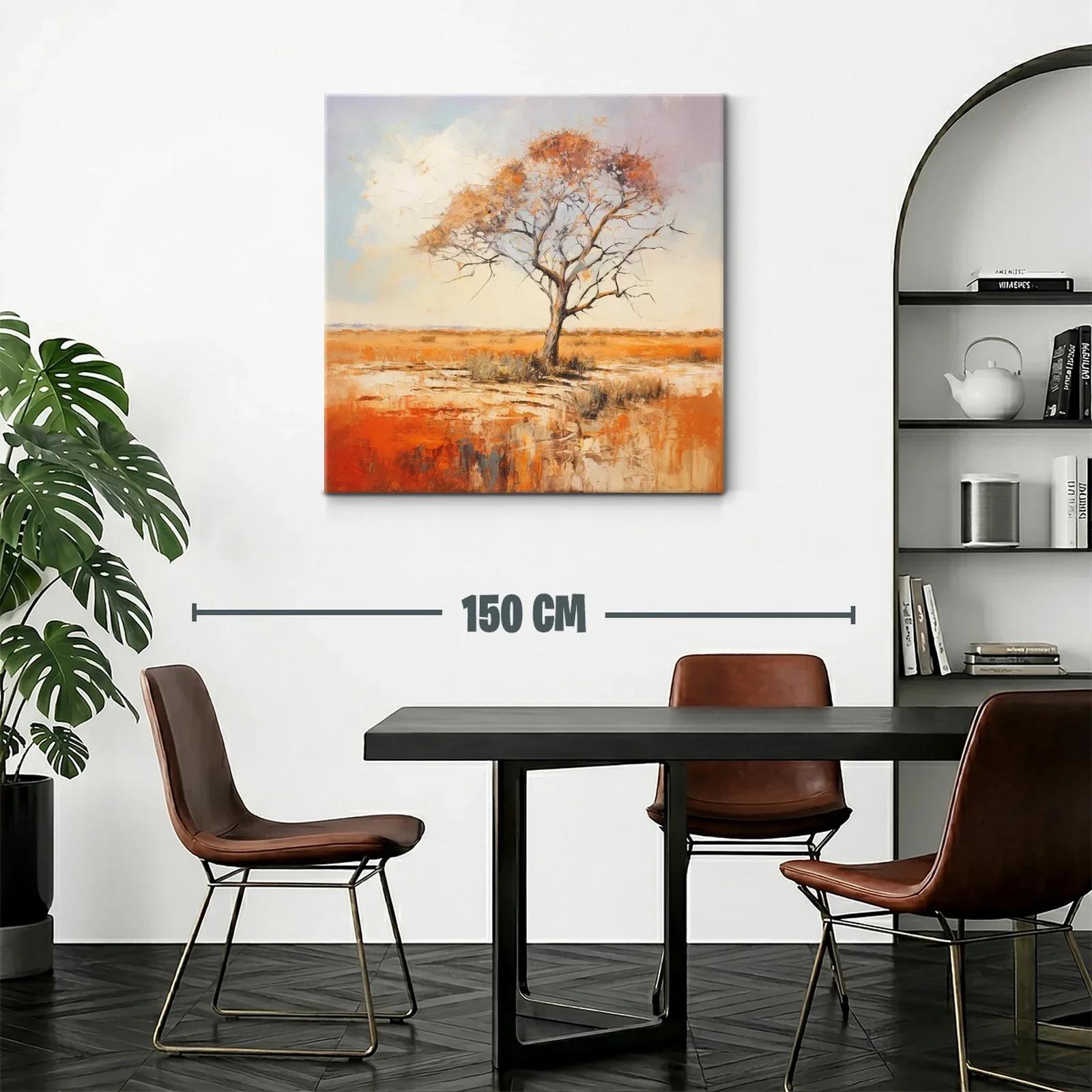 Árbol solitario en paisaje otoñal cálido — miniatura 2