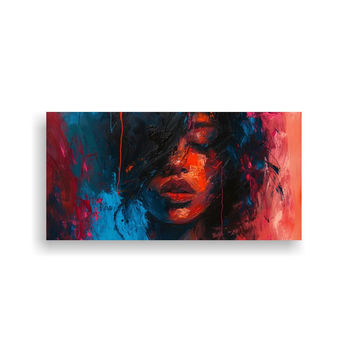 Cuadro rostro de mujer con chorreados de pintura