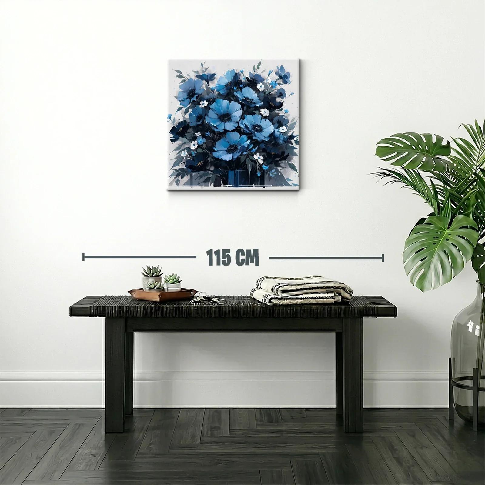 Ramo de flores en tonos azules con toque elegante — miniatura 2