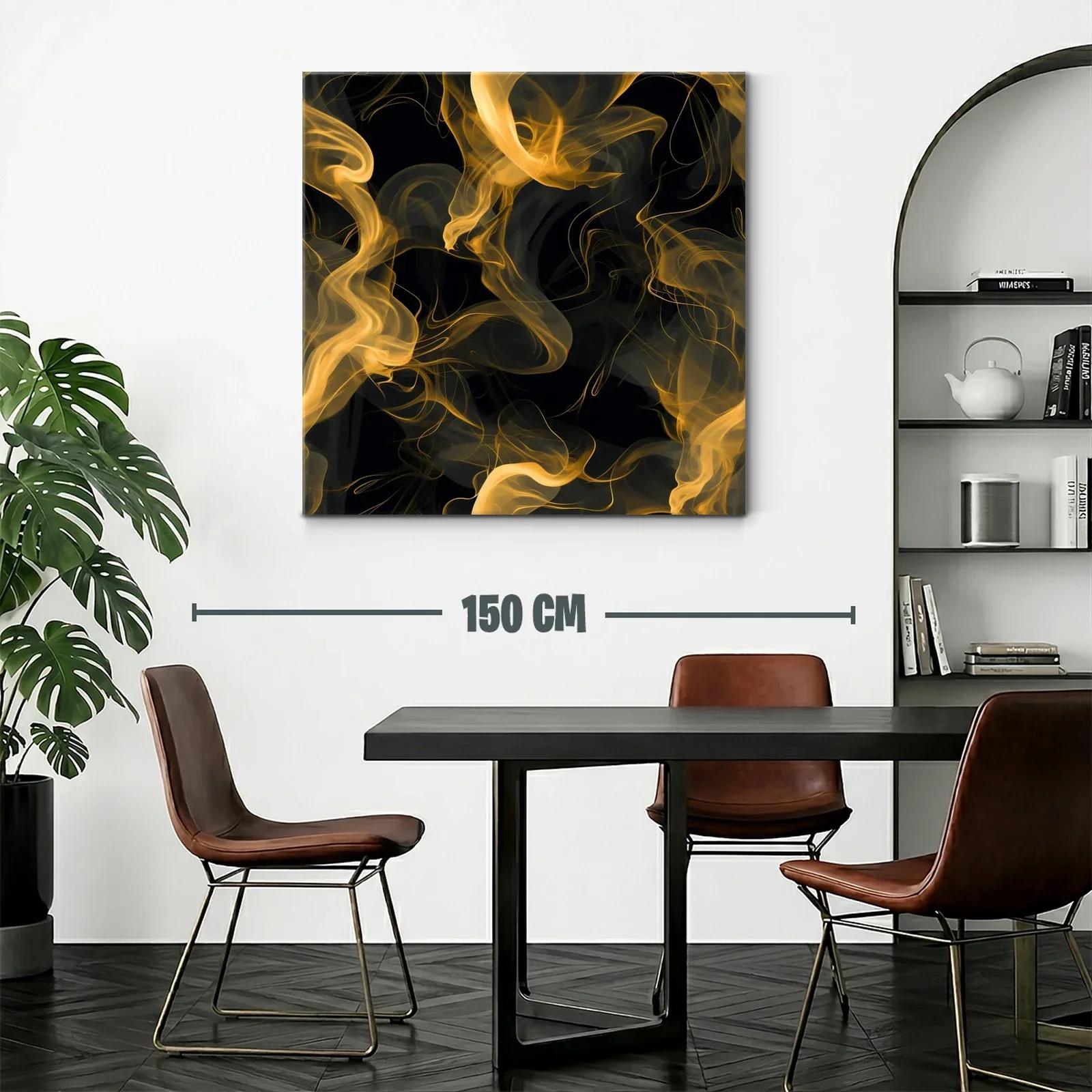 Líneas doradas fluidas sobre fondo negro profundo — miniatura 2