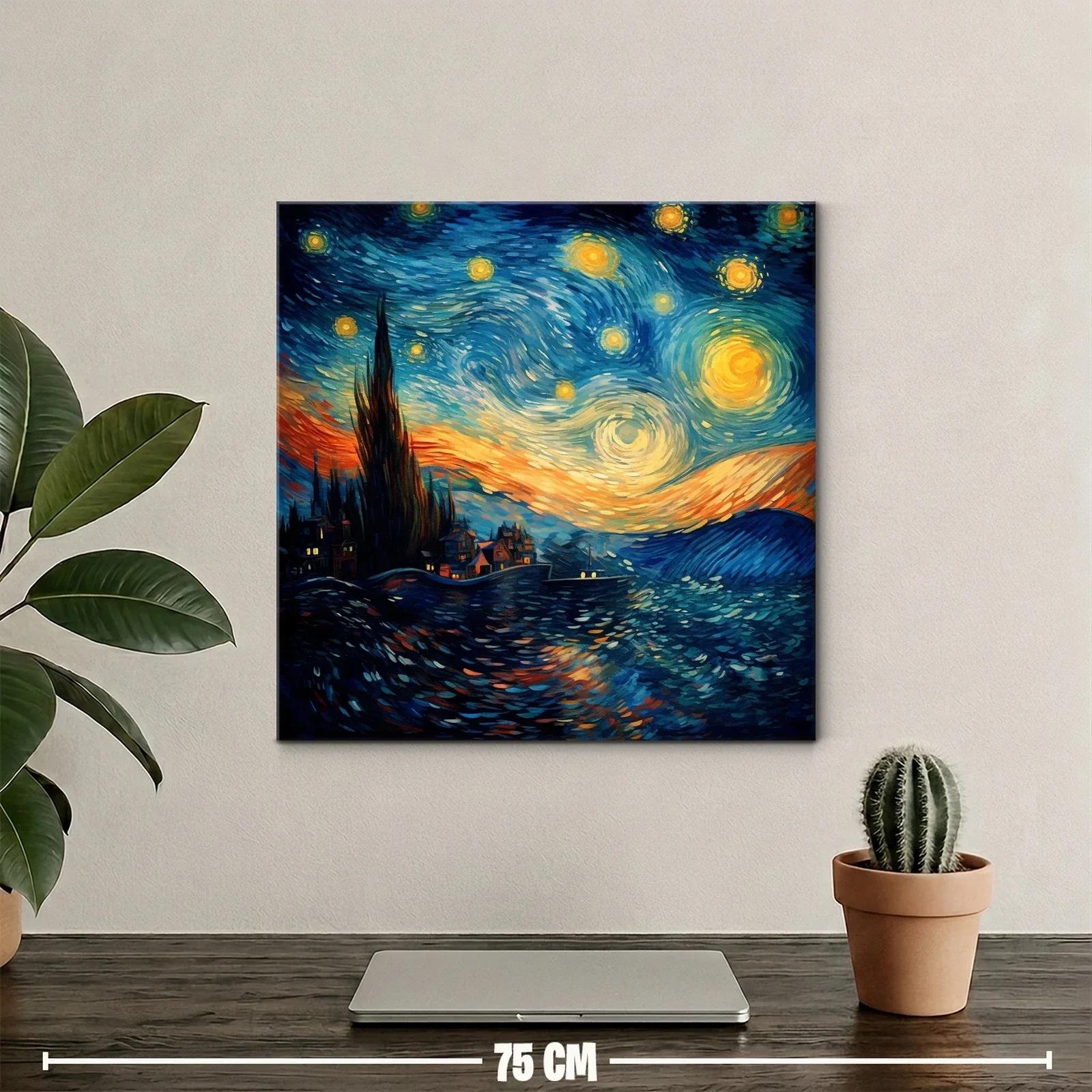 Cielo nocturno vibrante con estrellas y horizonte iluminado — miniatura 2