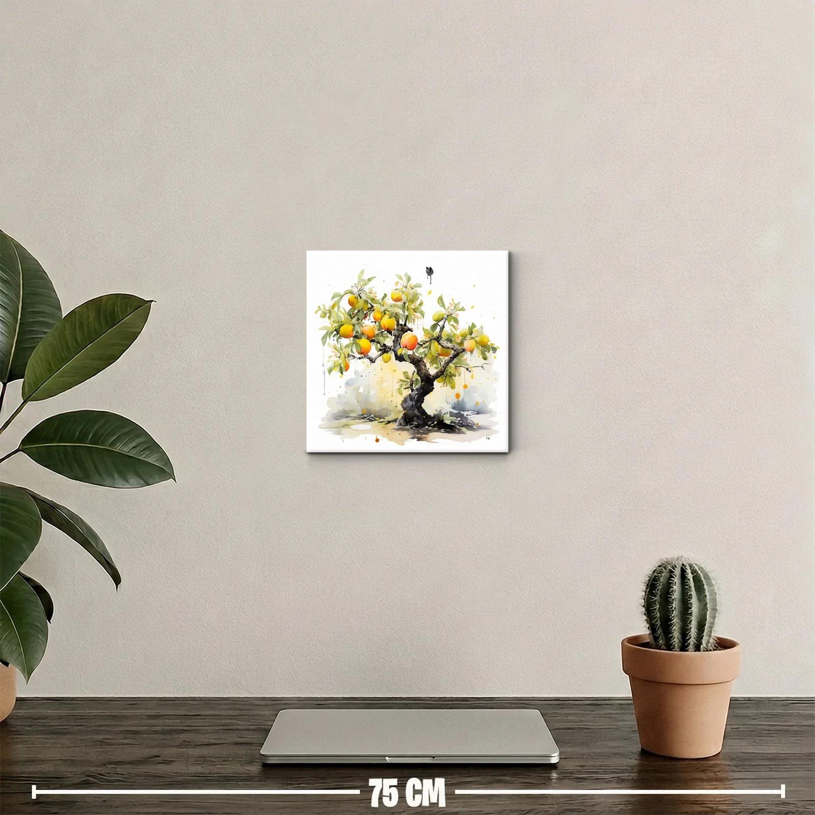 Cuadro decorativo con árbol de frutas vibrantes y hojas verdes — miniatura 2