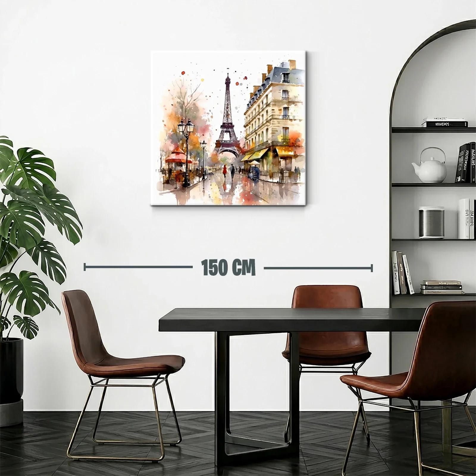 Paisaje parisino con Torre Eiffel y ambiente otoñal — miniatura 2