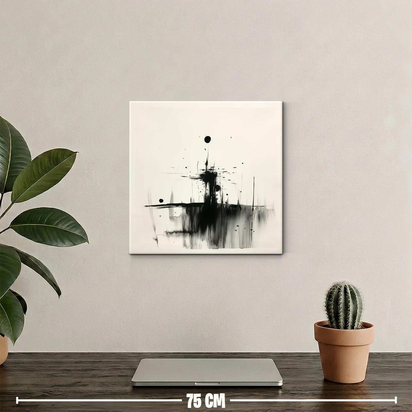 Composición abstracta en blanco y negro contemporánea — miniatura 2