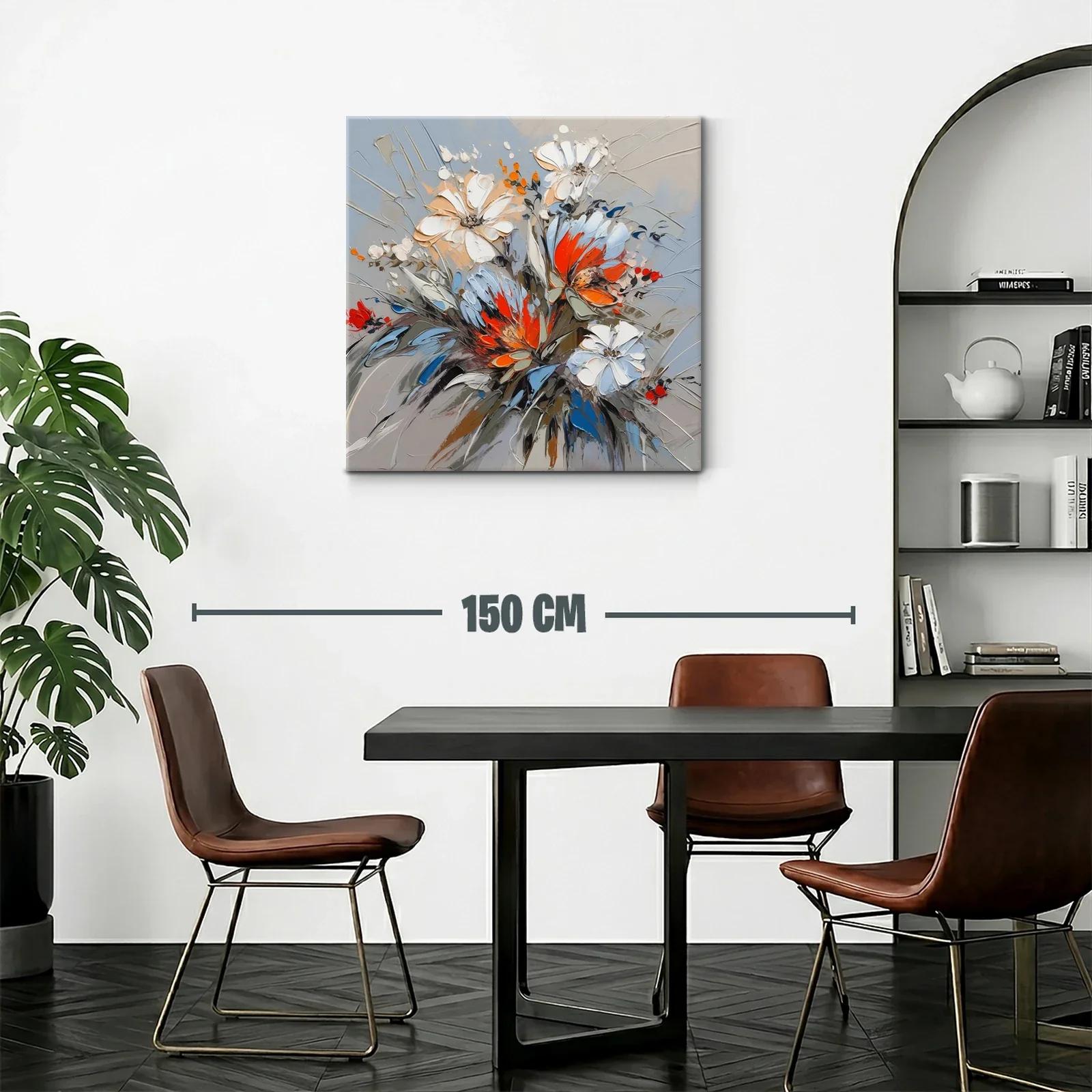 Composición floral vibrante con tonos cálidos y fríos — miniatura 2