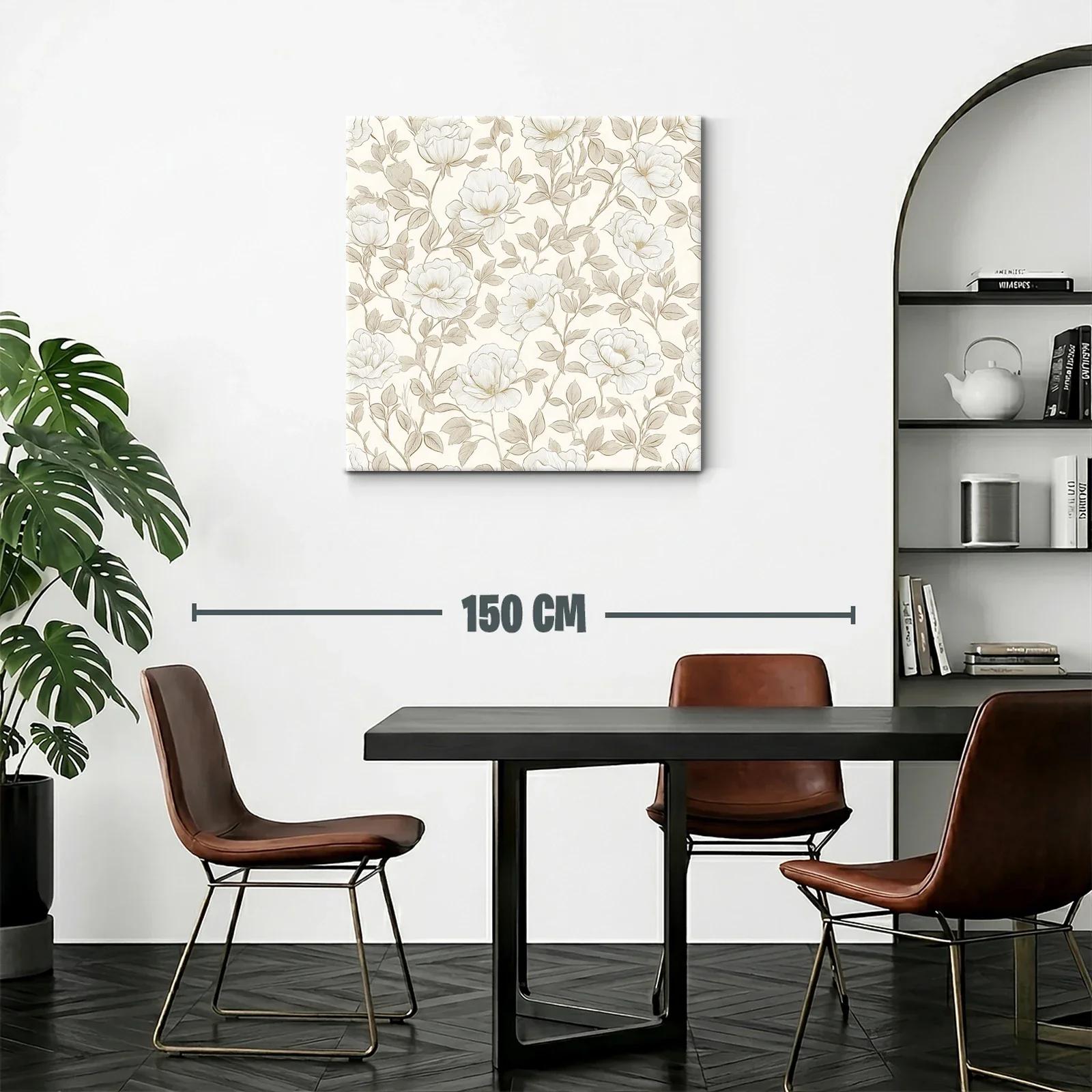 Diseño floral elegante en tonos beige y blanco suave — miniatura 2