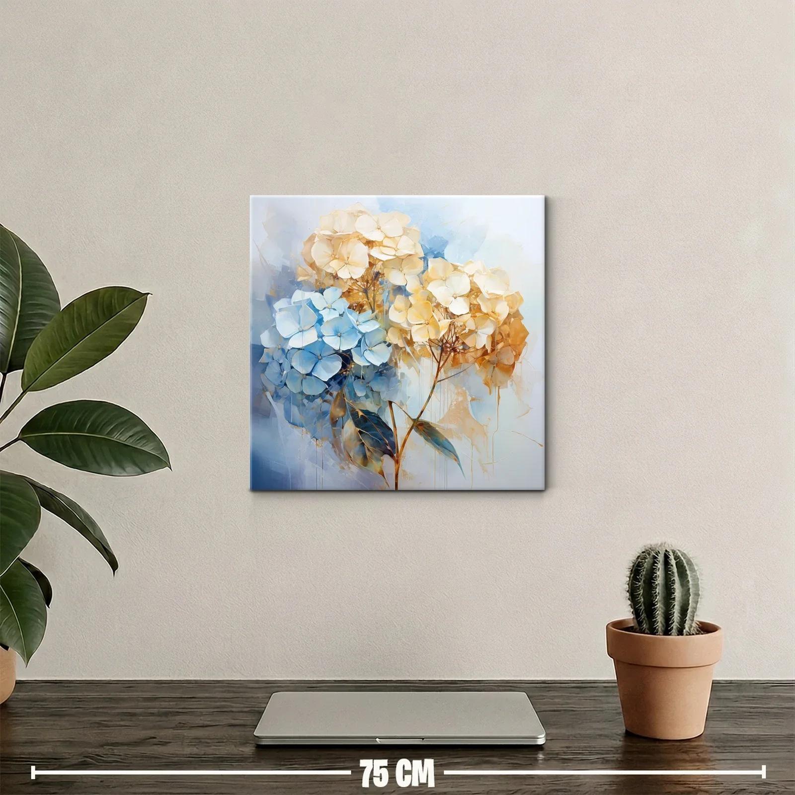 Ramo delicado de hortensias en tonos azules y beige — miniatura 2