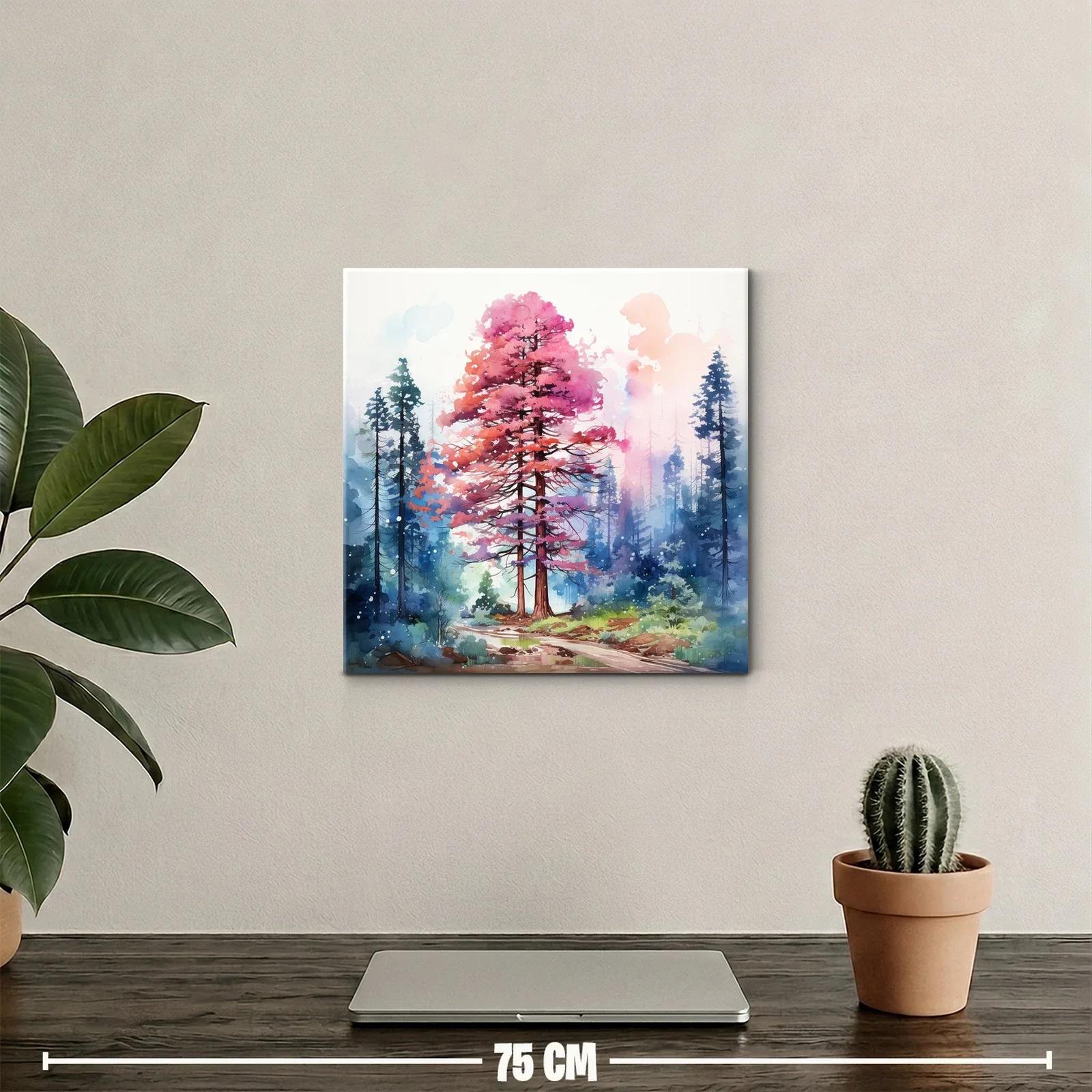 Bosque onírico con árboles en tonos rosas y azules — miniatura 2