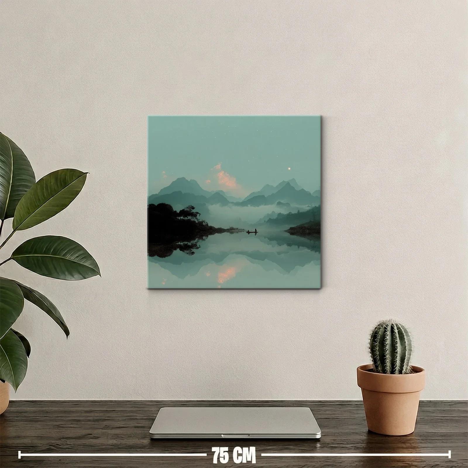 Paisaje de Montañas con Reflejo en Agua Tranquila — miniatura 2