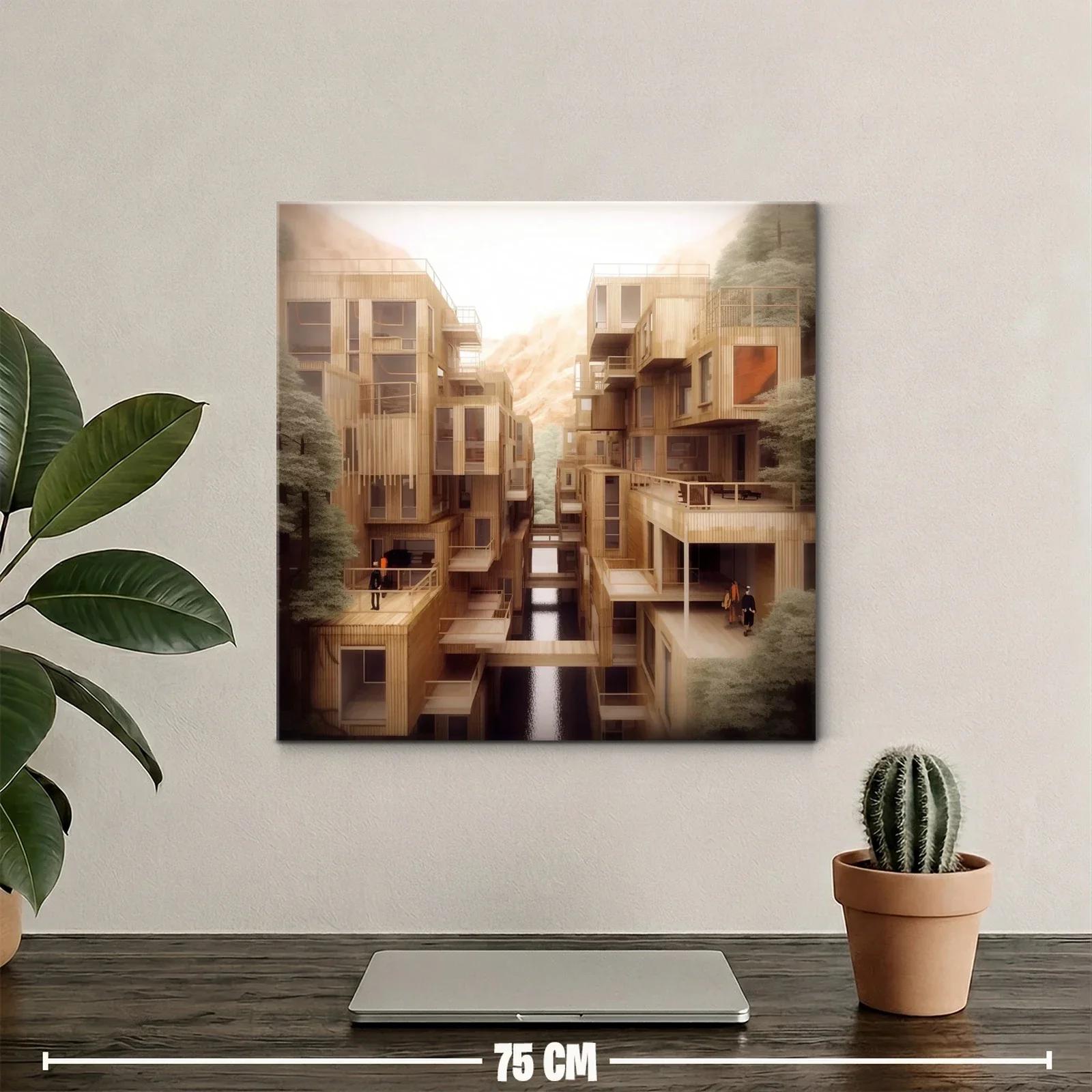 Arquitectura moderna con detalles en madera y reflejos naturales — miniatura 2