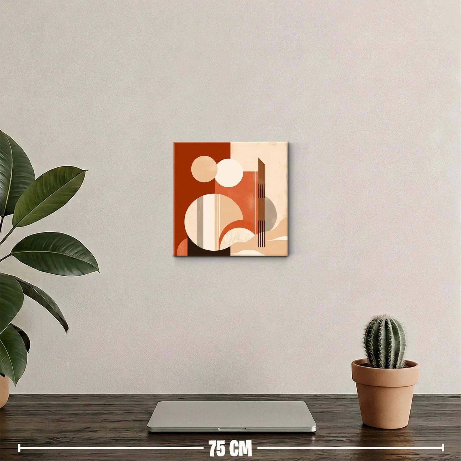Composición abstracta con formas geométricas en tonos cálidos — miniatura 2