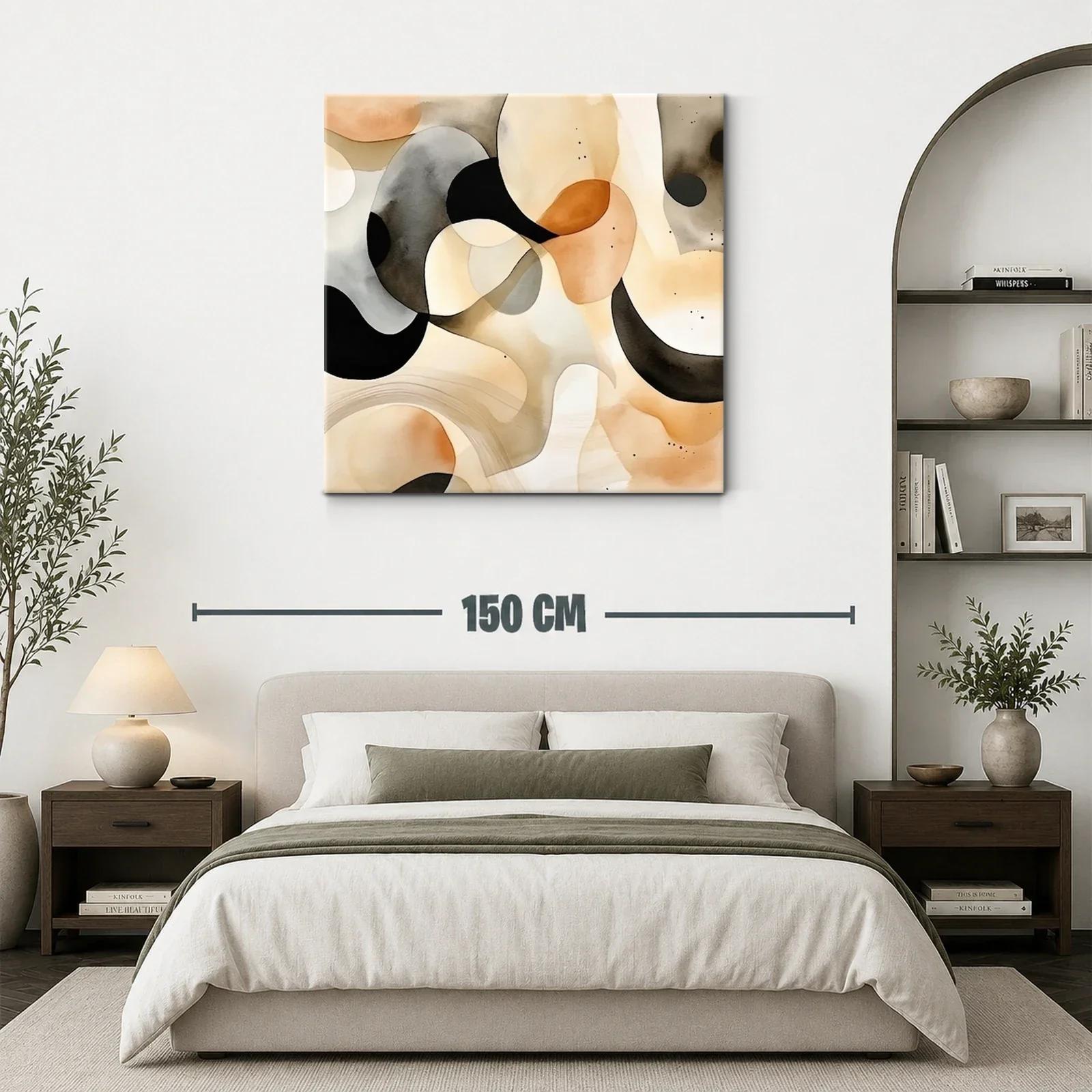 Composición abstracta con tonos tierra y negros suaves — miniatura 3