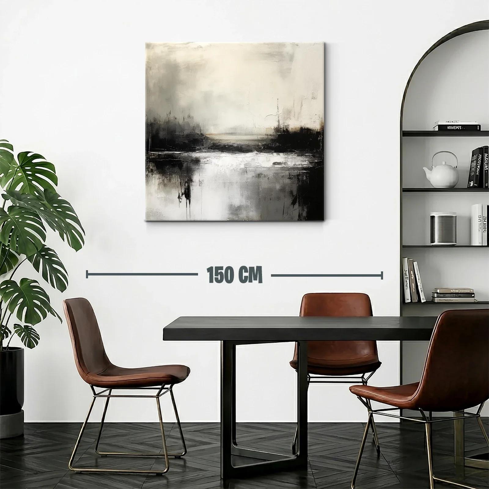 Paisaje abstracto en tonos neutros y contrastes intensos — miniatura 2