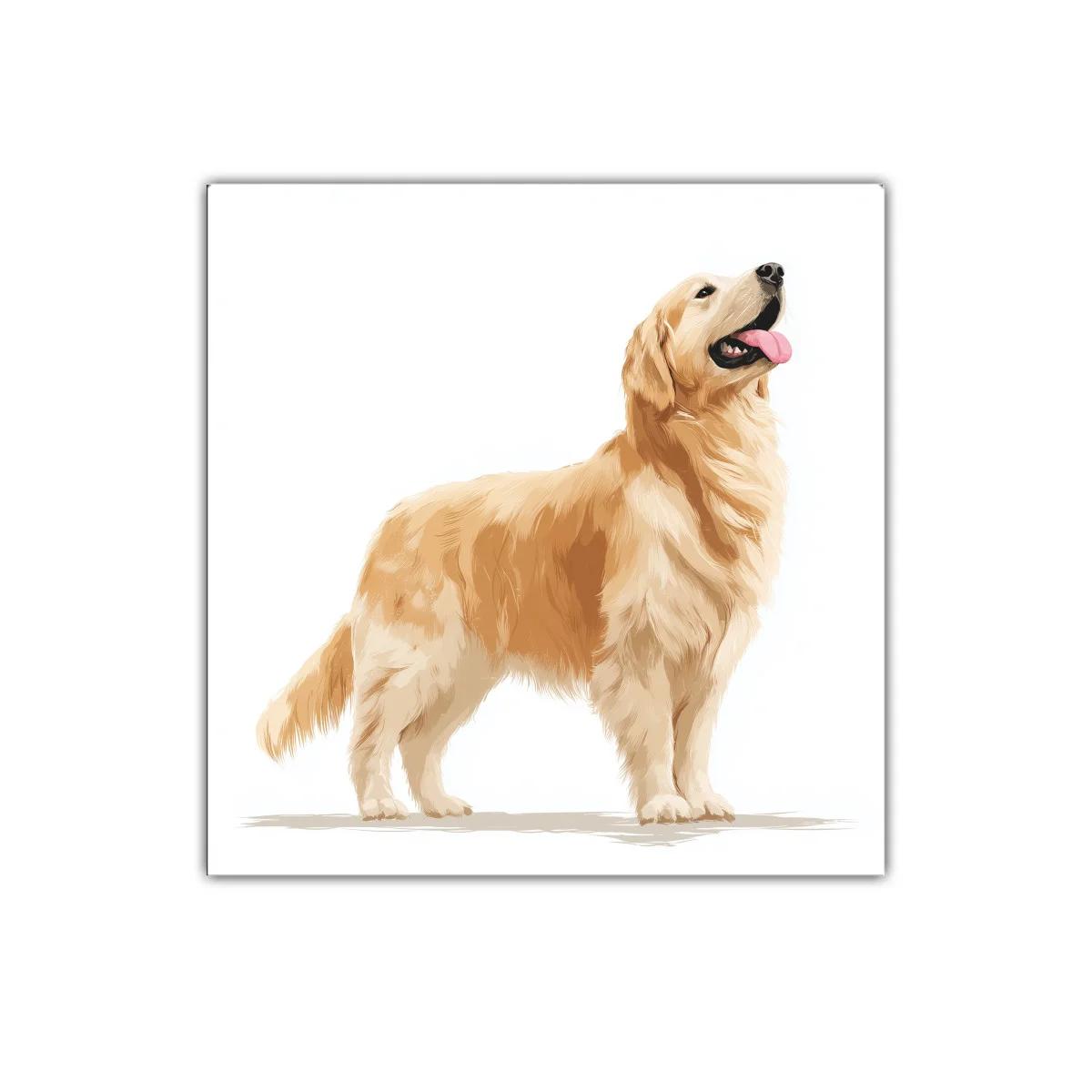 Cuadro decorativo con perro golden retriever sonriente — imagen principal