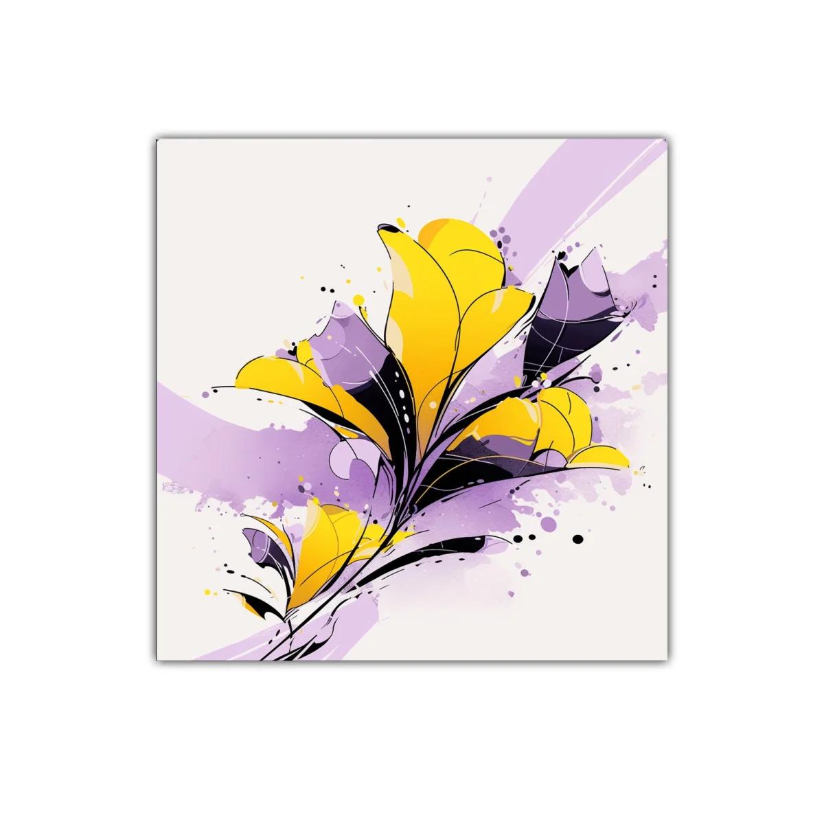 Cuadro floral moderno en tonos vivos y suaves contrastes — imagen principal