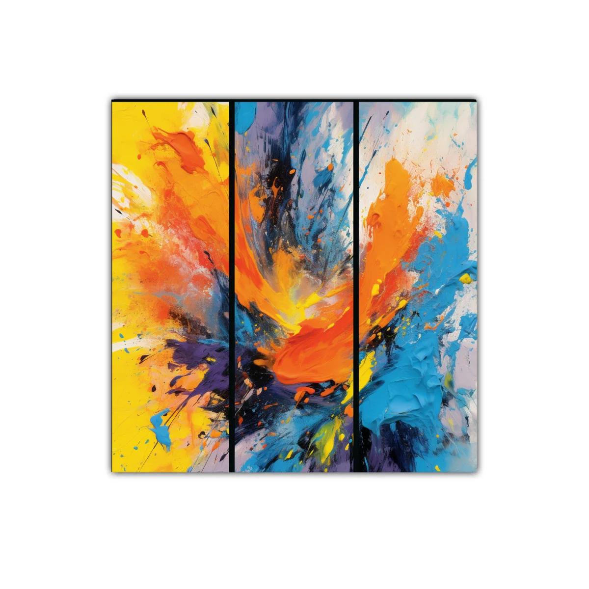 Explosión de colores vibrantes en composición dinámica única
