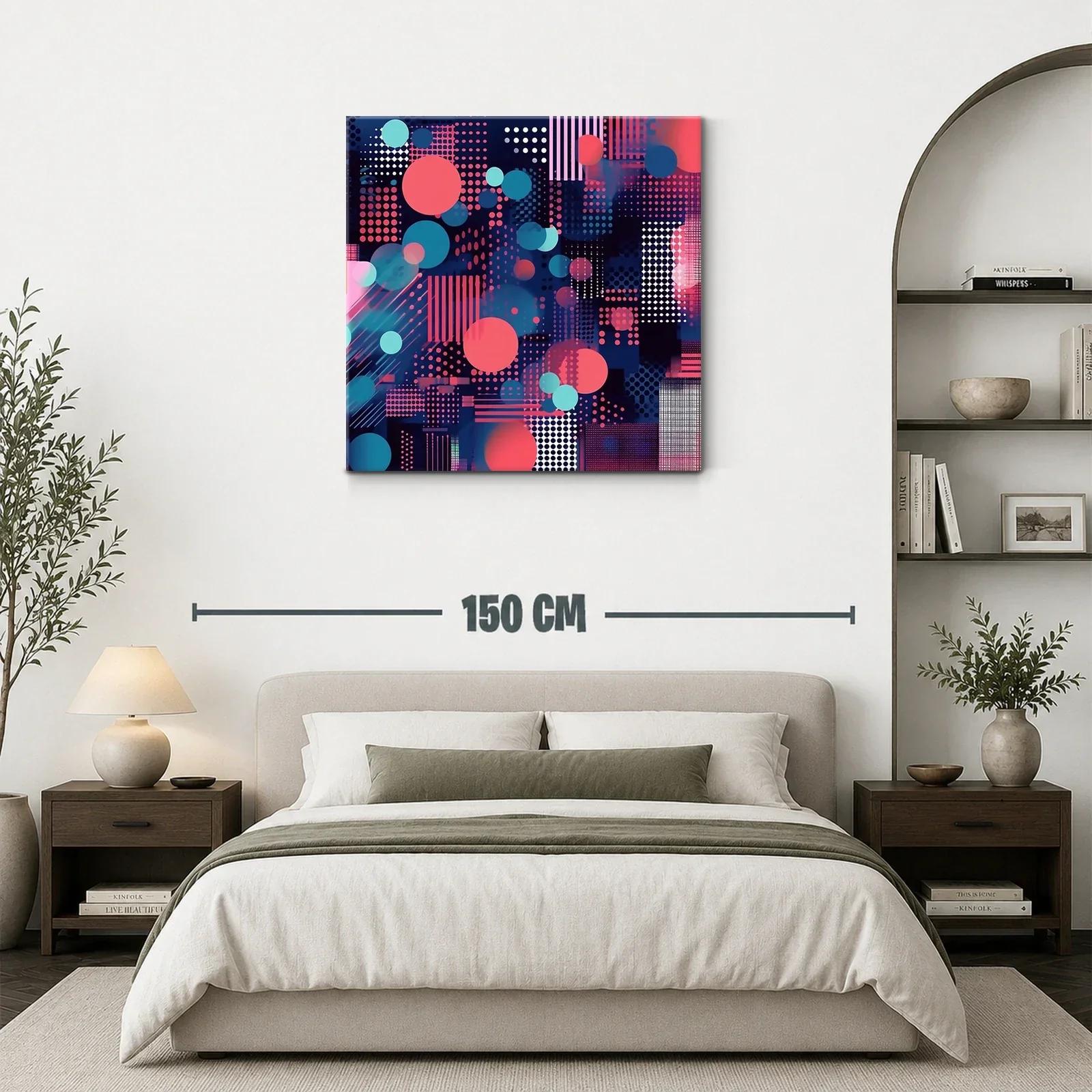 Composición abstracta con círculos y puntos en tonos vibrantes — miniatura 3