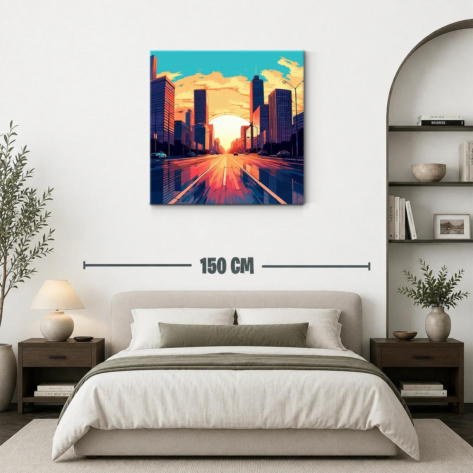 Atardecer urbano con reflejos vibrantes en la ciudad — miniatura 3