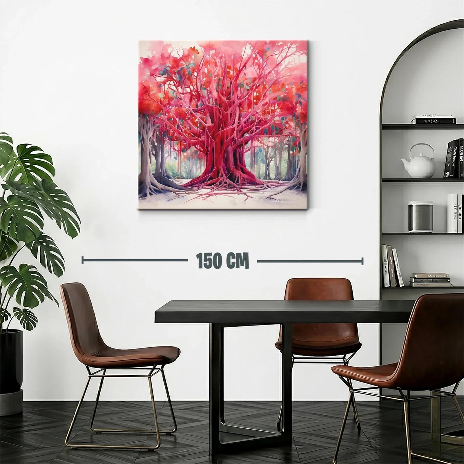 Impresionante árbol rojo en un bosque vibrante — miniatura 2