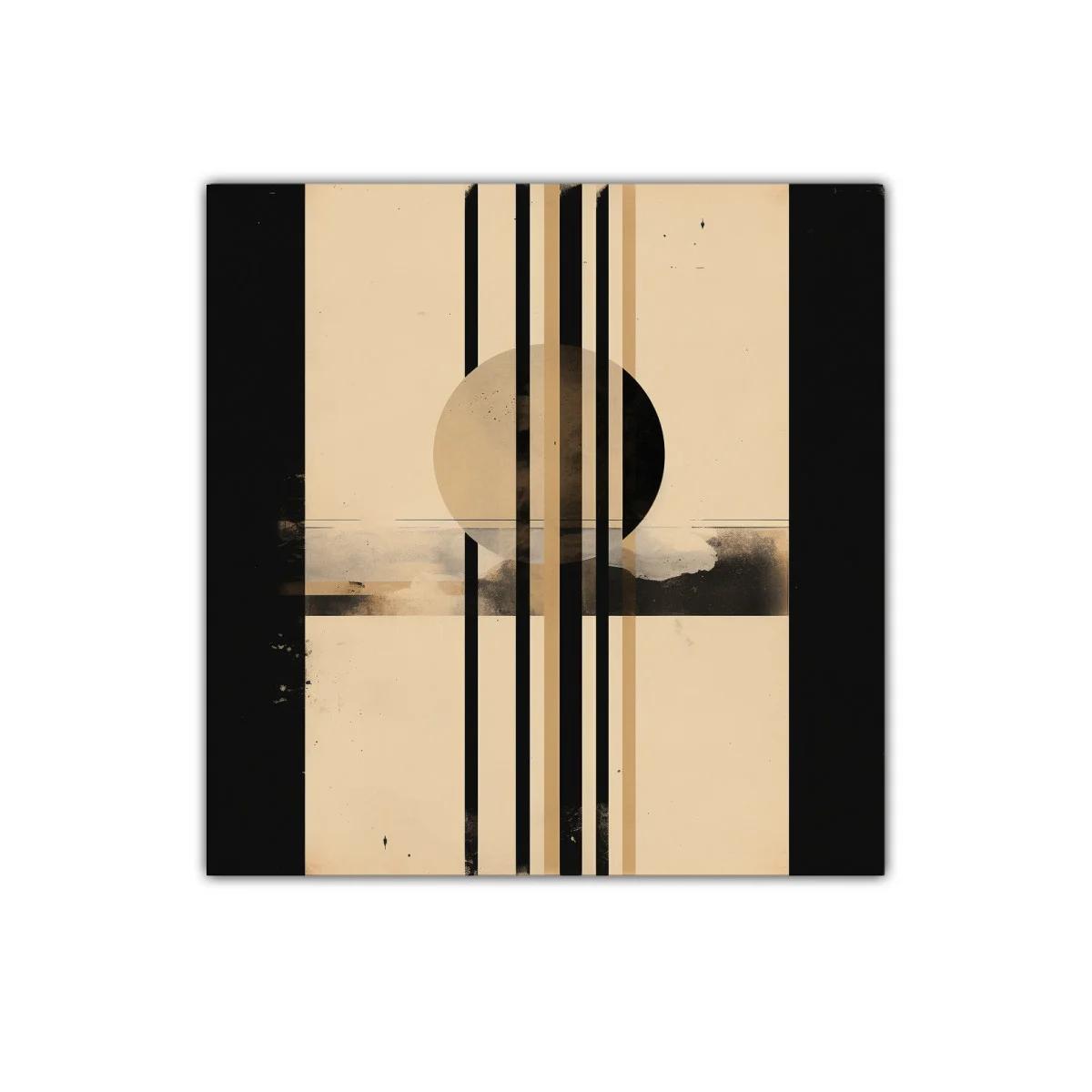 Composición geométrica contemporánea en tonos neutros y negro — imagen principal