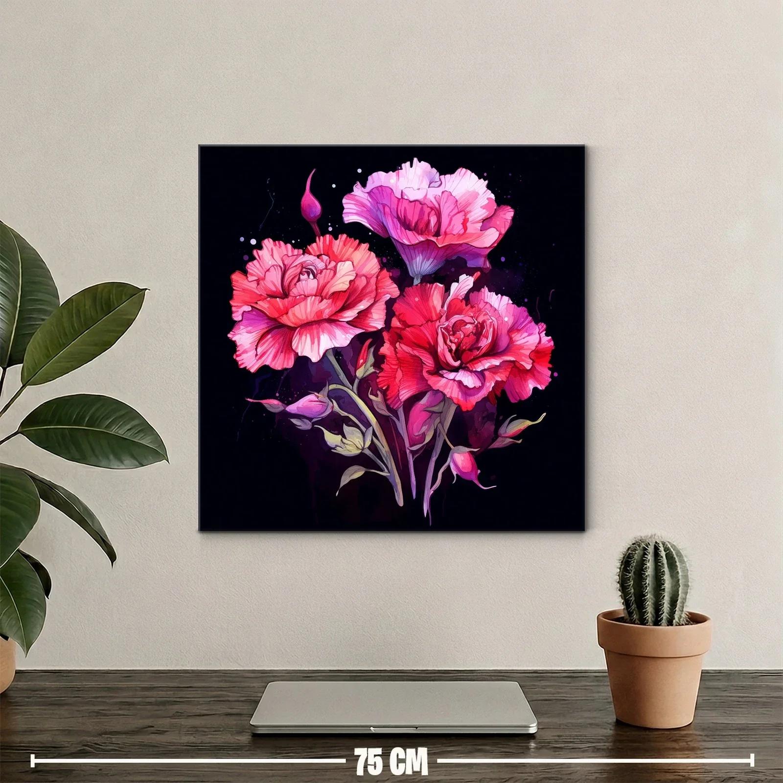 Dramática composición floral en tonos fucsia y rojos vibrantes — miniatura 2