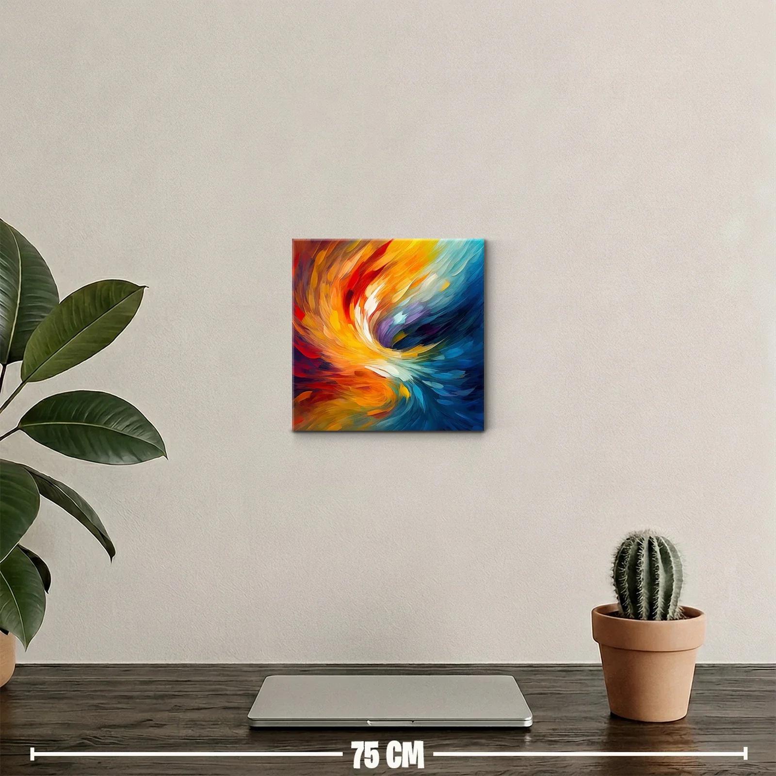 Cuadro abstracto con remolino de colores vibrantes — miniatura 2