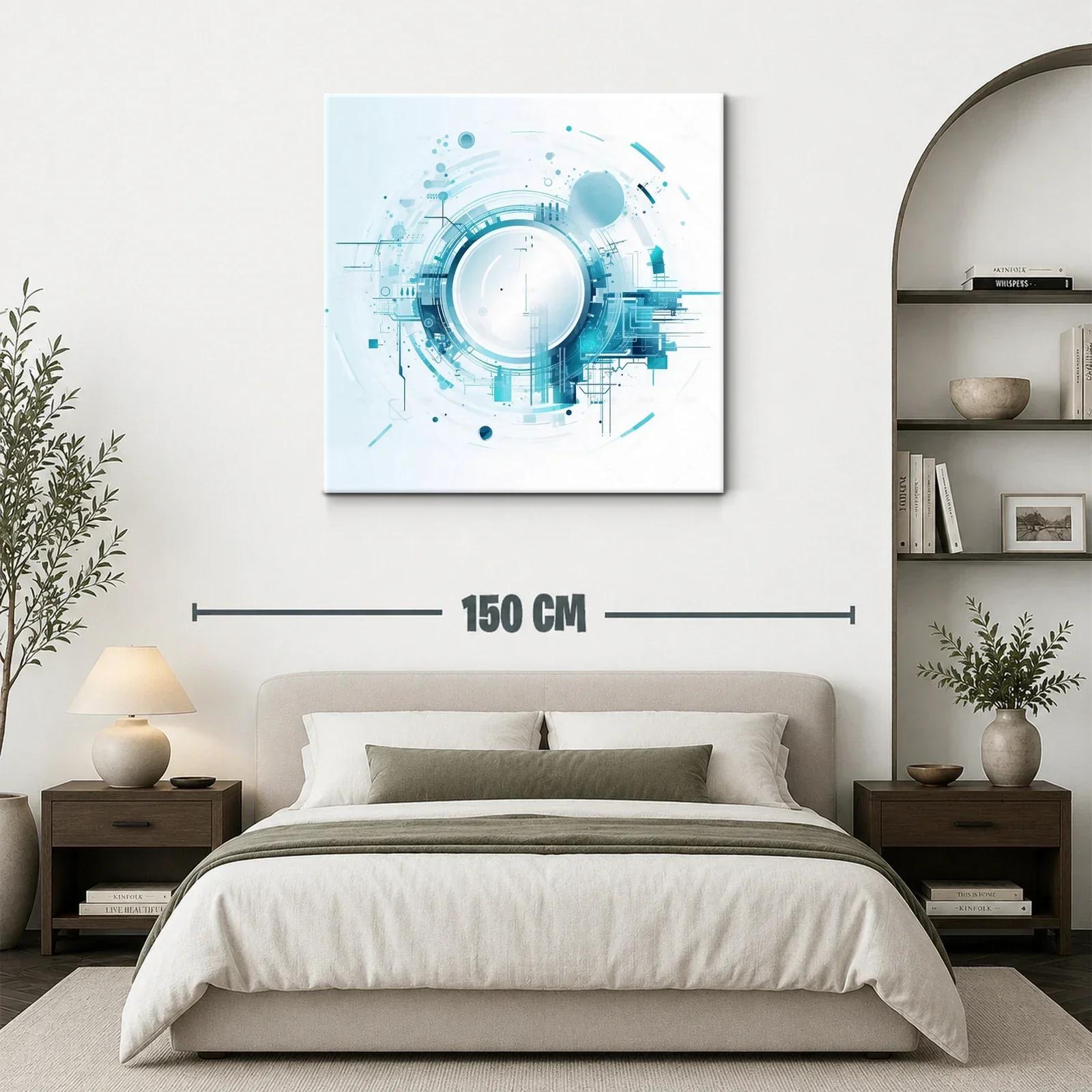 Diseño abstracto circular en tonos azules y blancos — miniatura 3