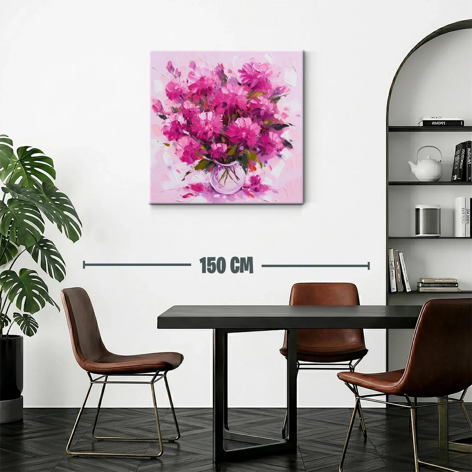 Cuadro floral con vibrantes tonos rosas y lilas — miniatura 2