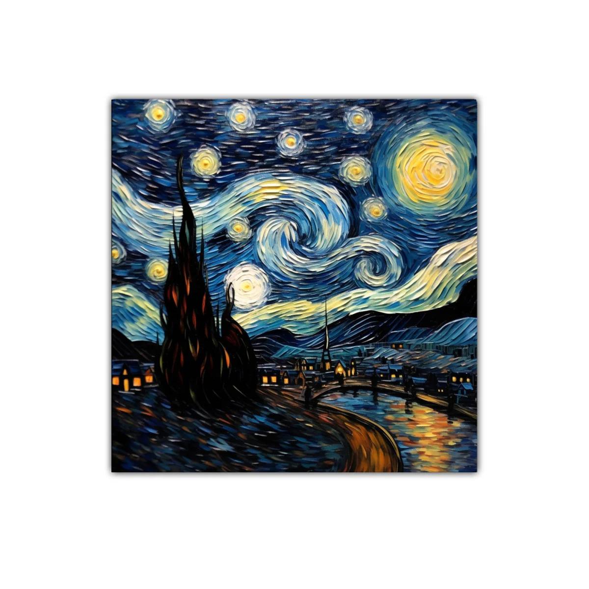 Cielo estrellado con vibrantes remolinos nocturnos — miniatura 1