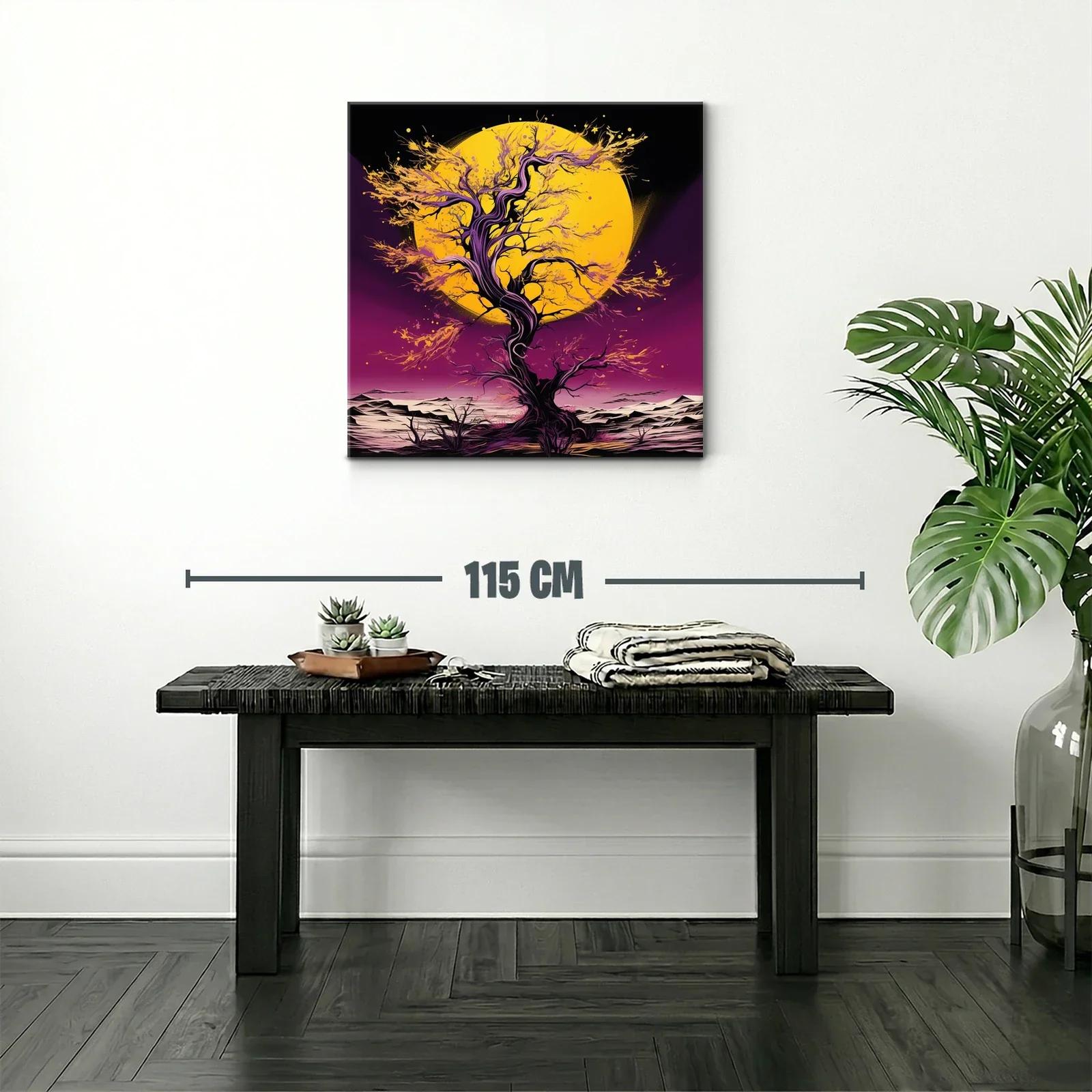 Árbol Fantástico con Luna Amarilla y Cielo Púrpura — miniatura 2