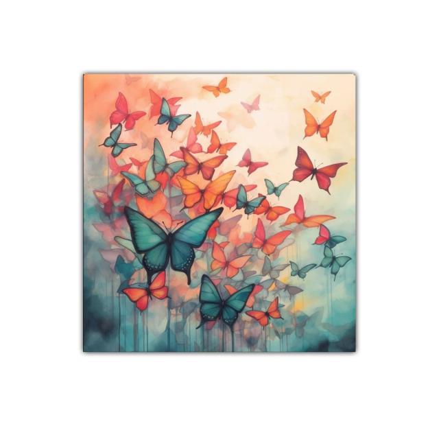 Cuadro decorativo mariposas colores vivos y suaves