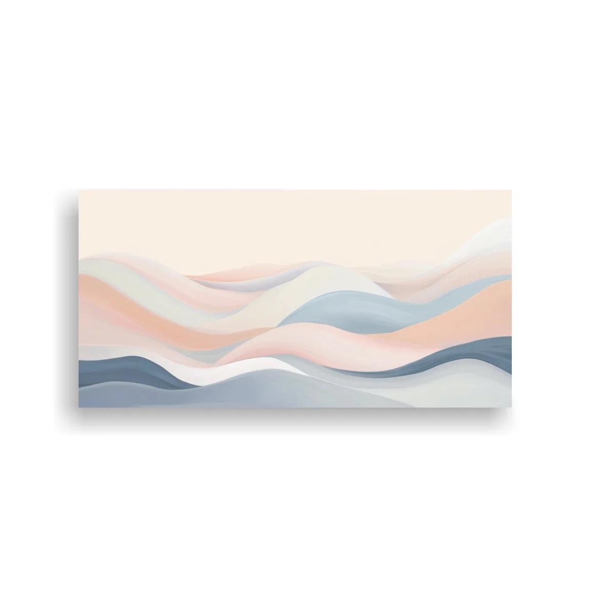 Cuadro ondas abstractas en capas pastel