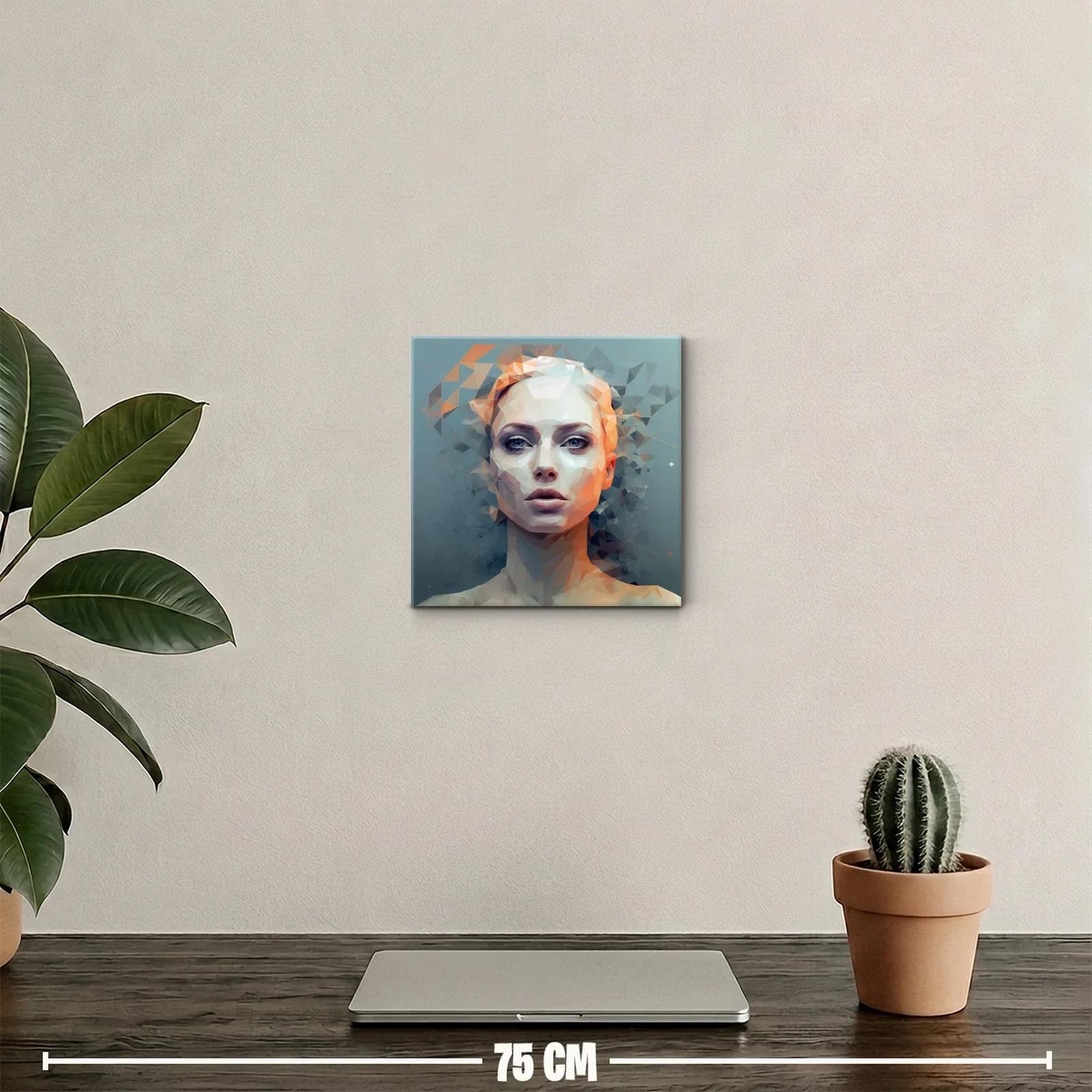 Retrato Abstracto de Mujer con Paleta Fría y Cálida — miniatura 2